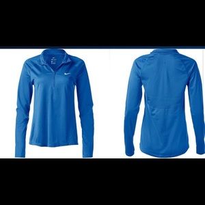 Nike Women's Dry Element Long Sleeve1/2 zip blue🔷